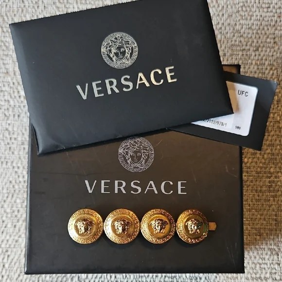 Versace Gold Medusa Barrette W/Box Versace Medusa  main image 3